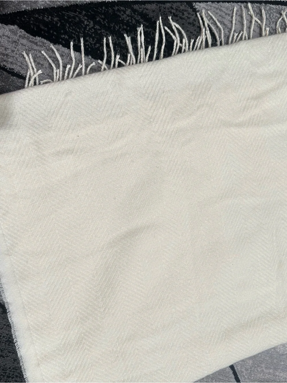 Ivory Fringe Throw scarf